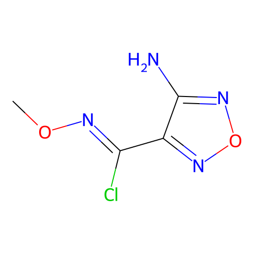 (Z)-4-amino-N-methoxy-1,2,5-oxadiazole-3-carbimidoyl chloride structure