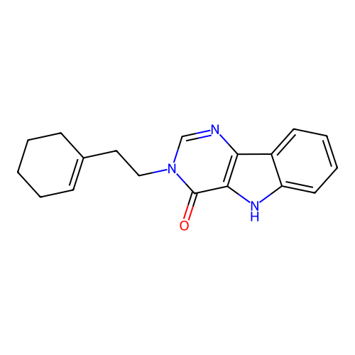 3-[2-(cyclohex-1-en-1-yl)ethyl]-3,5-dihydro-4H-pyrimido[5,4-b]indol-4-one structure