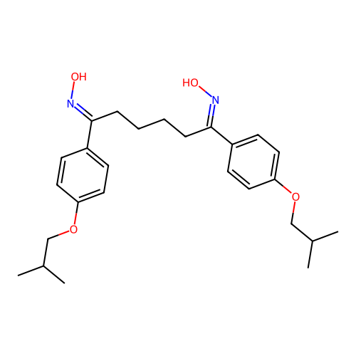 (1E,6E)-N,N'-dihydroxy-1,6-bis[4-(2-methylpropoxy)phenyl]hexane-1,6-diimine structure