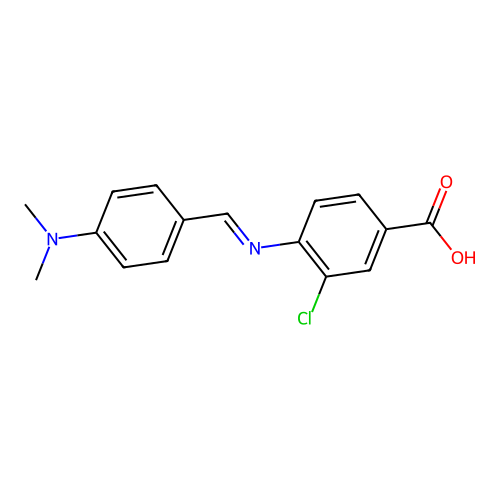 3-chloro-4-({(E)-[4-(dimethylamino)phenyl]methylidene}amino)benzoic acid structure