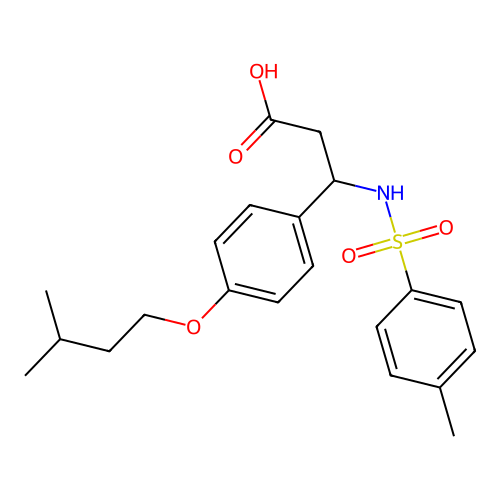 3-[4-(3-Methylbutoxy)phenyl]-3-{[(4-methylphenyl)sulfonyl]amino}propanoic acid structure
