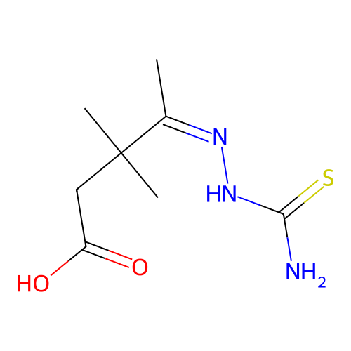 4-[(Aminocarbonothioyl)hydrazono]-3,3-dimethylpentanoic acid structure