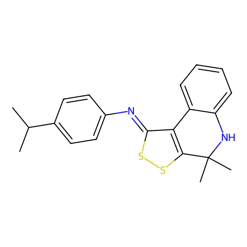 4,4-dimethyl-N-(4-propan-2-ylphenyl)-5H-dithiolo[3,4-c]quinolin-1-imine structure