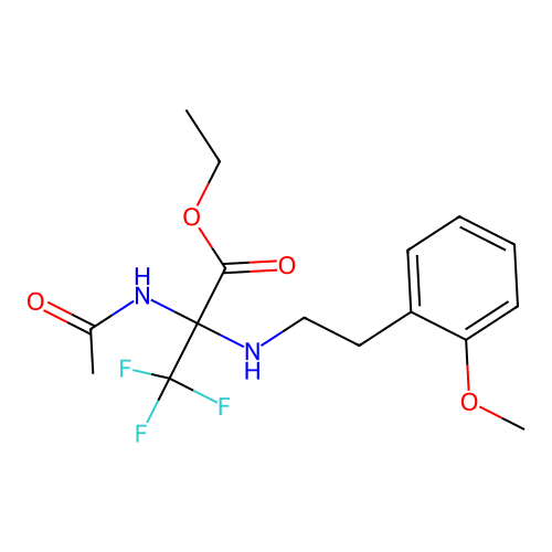 ethyl N-acetyl-3,3,3-trifluoro-2-{[2-(2-methoxyphenyl)ethyl]amino}alaninate structure