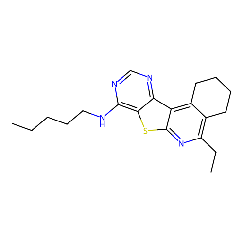 5-ethyl-N-pentyl-1,2,3,4-tetrahydropyrimido[4',5':4,5]thieno[2,3-c]isoquinolin-8-amine structure
