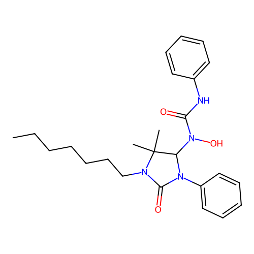 1-(1-Heptyl-5,5-dimethyl-2-oxo-3-phenylimidazolidin-4-yl)-1-hydroxy-3-phenylurea structure