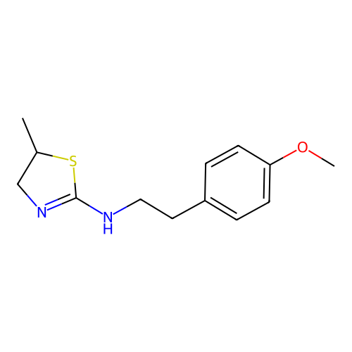 N-[2-(4-methoxyphenyl)ethyl]-5-methyl-4,5-dihydro-1,3-thiazol-2-amine structure