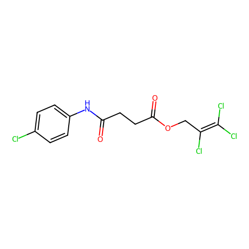 2,3,3-trichloroprop-2-enyl 3-[N-(4-chlorophenyl)carbamoyl]propanoate structure