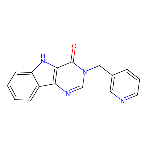 3-(pyridin-3-ylmethyl)-3,5-dihydro-4H-pyrimido[5,4-b]indol-4-one structure