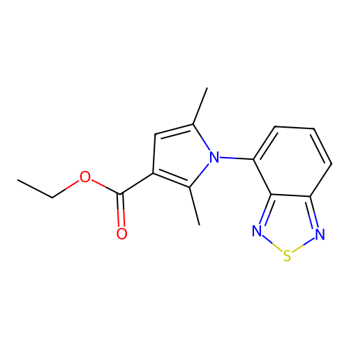 ethyl 1-(2,1,3-benzothiadiazol-4-yl)-2,5-dimethyl-1H-pyrrole-3-carboxylate structure