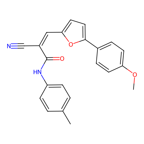 (2Z)-2-cyano-3-[5-(4-methoxyphenyl)furan-2-yl]-N-(4-methylphenyl)prop-2-enamide structure