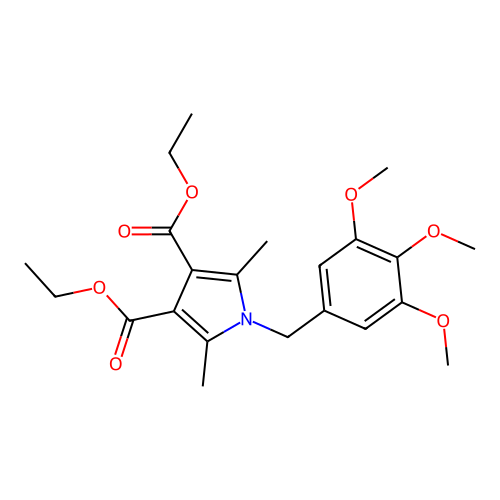 diethyl 2,5-dimethyl-1-(3,4,5-trimethoxybenzyl)-1H-pyrrole-3,4-dicarboxylate structure