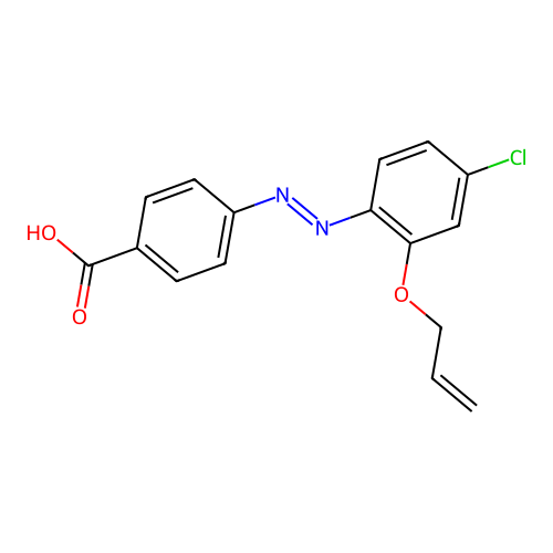 4-{(E)-[4-chloro-2-(prop-2-en-1-yloxy)phenyl]diazenyl}benzoic acid structure