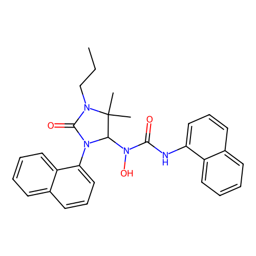 1-(5,5-dimethyl-3-(naphthalen-1-yl)-2-oxo-1-propylimidazolidin-4-yl)-1-hydroxy-3-(naphthalen-1-yl)urea structure