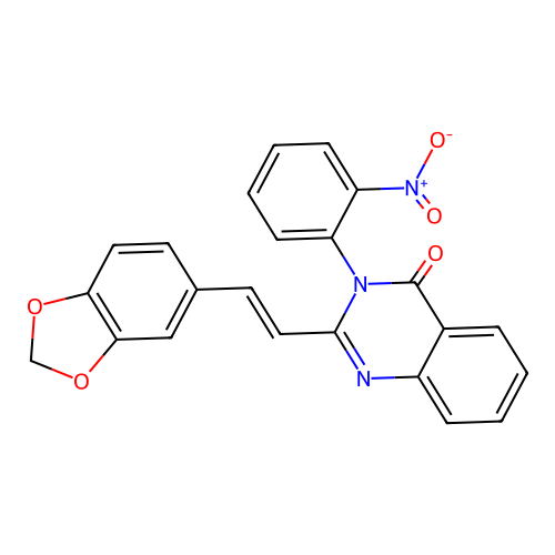 2-[(E)-2-(1,3-benzodioxol-5-yl)ethenyl]-3-(2-nitrophenyl)quinazolin-4(3H)-one structure