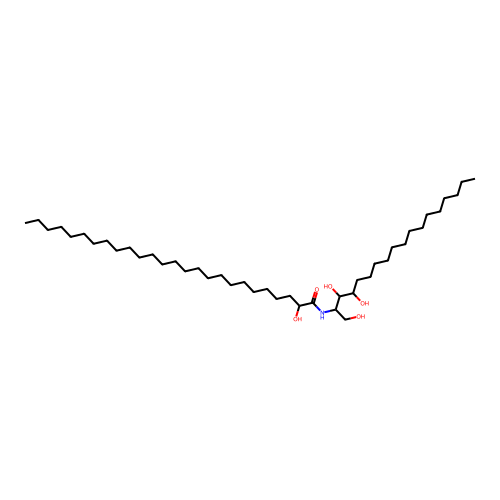 2-hydroxy-N-(1,3,4-trihydroxyoctadecan-2-yl)hexacosanamide structure