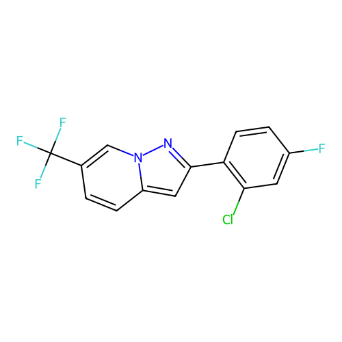 2-(2-Chloro-4-fluorophenyl)-6-(trifluoromethyl)pyrazolo[1,5-A]pyridine structure