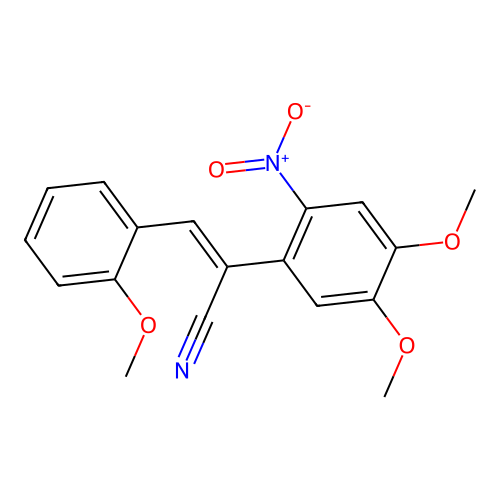 (2Z)-2-(4,5-dimethoxy-2-nitrophenyl)-3-(2-methoxyphenyl)prop-2-enenitrile structure