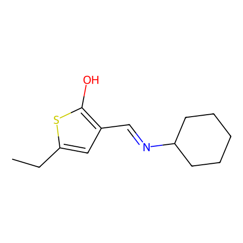 (3E)-3-[(cyclohexylamino)methylidene]-5-ethylthiophen-2-one structure
