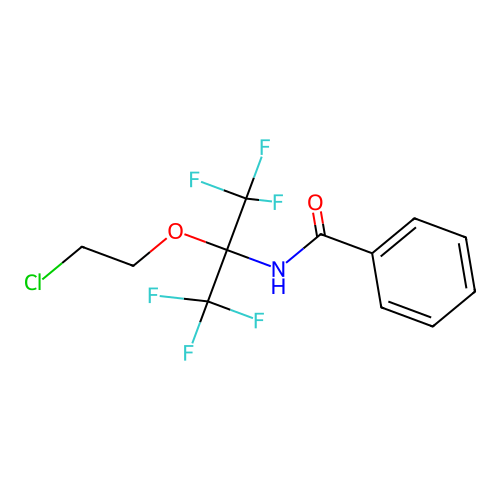 N-[2-(2-chloroethoxy)-1,1,1,3,3,3-hexafluoropropan-2-yl]benzamide structure
