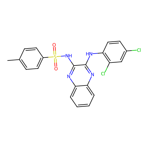 N-(3-((2,4-dichlorophenyl)amino)quinoxalin-2-yl)-4-methylbenzenesulfonamide structure