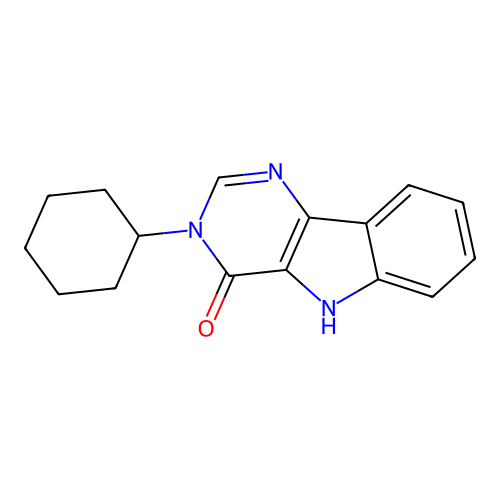 3-cyclohexyl-5H-pyrimido[5,4-b]indol-4-one structure