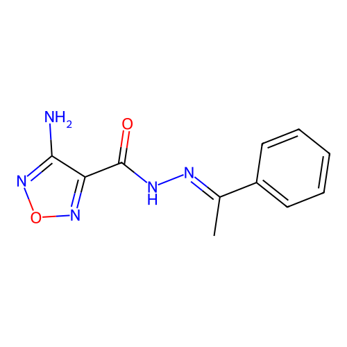 4-amino-N'-[(1E)-1-phenylethylidene]-1,2,5-oxadiazole-3-carbohydrazide structure