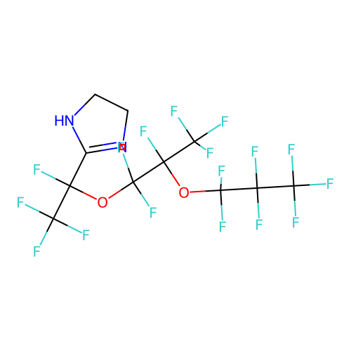 2-((1R)-1,2,2,2-tetrafluoro-1-(1,1,2,3,3,3-hexafluoro-2-(perfluoropropoxy)propoxy)ethyl)-4,5-dihydro-1H-imidazole structure