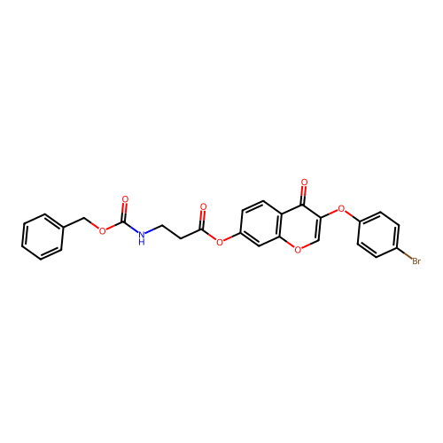 [3-(4-bromophenoxy)-4-oxo-chromen-7-yl] 3-phenylmethoxycarbonylaminopropanoate structure