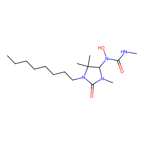 1-Hydroxy-3-methyl-1-(3,5,5-trimethyl-1-octyl-2-oxoimidazolidin-4-yl)urea structure