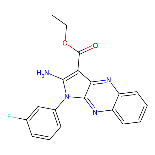 ethyl 2-amino-1-(3-fluorophenyl)-1H-pyrrolo[2,3-b]quinoxaline-3-carboxylate structure