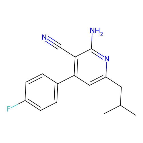 2-Amino-4-(4-fluorophenyl)-6-(2-methylpropyl)pyridine-3-carbonitrile structure