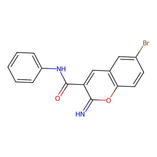 6-bromo-2-imino-N-phenyl-2H-chromene-3-carboxamide structure