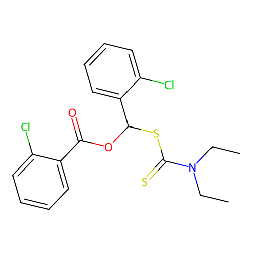 (2-Chlorophenyl)[(diethylcarbamothioyl)sulfanyl]methyl 2-chlorobenzoate structure