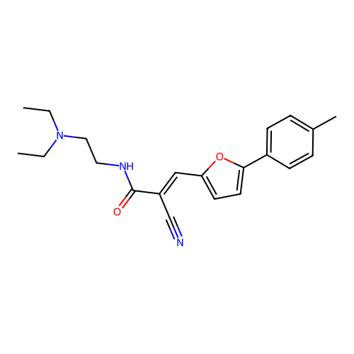 (2E)-2-cyano-N-[2-(diethylamino)ethyl]-3-[5-(4-methylphenyl)furan-2-yl]prop-2-enamide structure