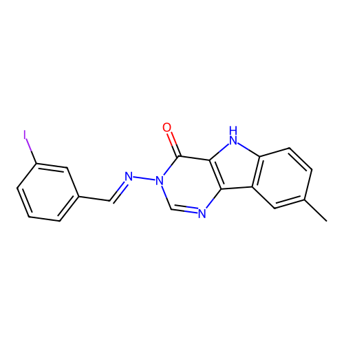 C18H13IN4O structure