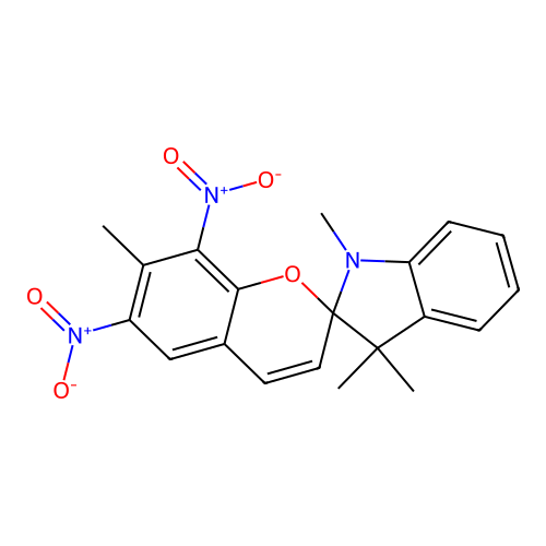 1',3',3',7-Tetramethyl-6,8-dinitrospiro[chromene-2,2'-indoline] structure