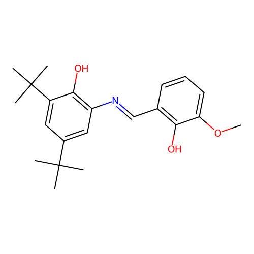 2,4-di-tert-Butyl-6-[(2-hydroxy-3-methoxy-benzylidene)amino]phenol structure