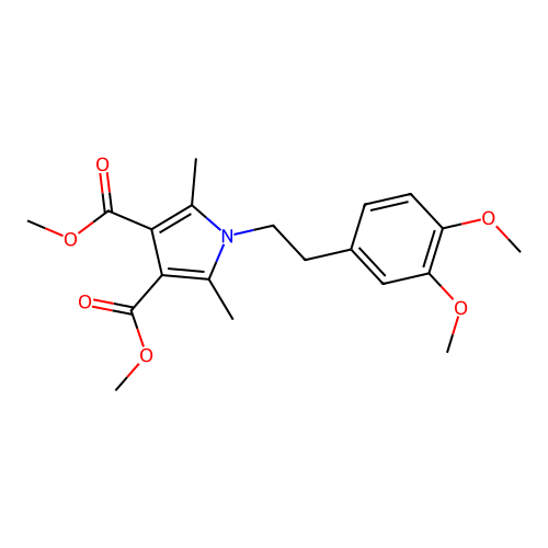 dimethyl 1-(3,4-dimethoxyphenethyl)-2,5-dimethyl-1H-pyrrole-3,4-dicarboxylate structure