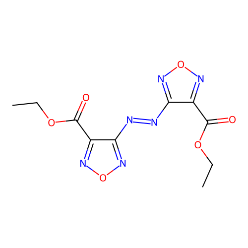 (E)-diethyl 4,4'-(diazene-1,2-diyl)bis(1,2,5-oxadiazole-3-carboxylate) structure