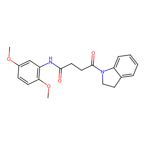 4-(2,3-dihydroindol-1-yl)-N-(2,5-dimethoxyphenyl)-4-oxobutanamide structure