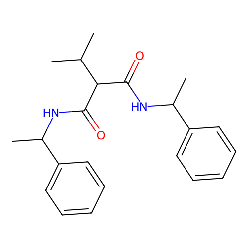 2-isopropyl-N1,N3-bis(1-phenylethyl)malonamide structure