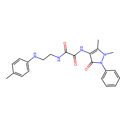 N'-(1,5-dimethyl-3-oxo-2-phenylpyrazol-4-yl)-N-[2-(4-methylanilino)ethyl]oxamide structure