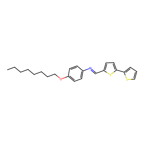 (E)-N-([2,2'-bithiophen]-5-ylmethylene)-4-(octyloxy)aniline structure