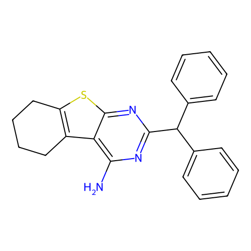 2-(Diphenylmethyl)-5,6,7,8-tetrahydro[1]benzothieno[2,3-d]pyrimidin-4-amine structure