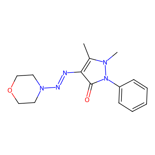1,5-dimethyl-4-(morpholin-4-yldiazenyl)-2-phenylpyrazol-3-one structure