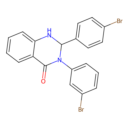 3-(3-bromophenyl)-2-(4-bromophenyl)-2,3-dihydroquinazolin-4(1H)-one structure