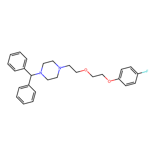 1-Benzhydryl-4-(2-(2-(4-fluorophenoxy)ethoxy)ethyl)piperazine structure
