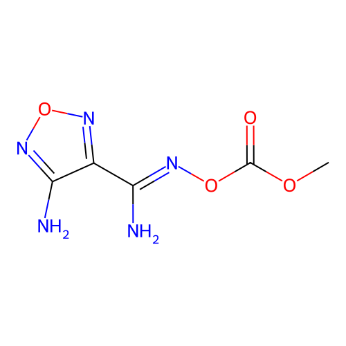 [[Amino-(4-amino-1,2,5-oxadiazol-3-yl)methylidene]amino] methyl carbonate structure