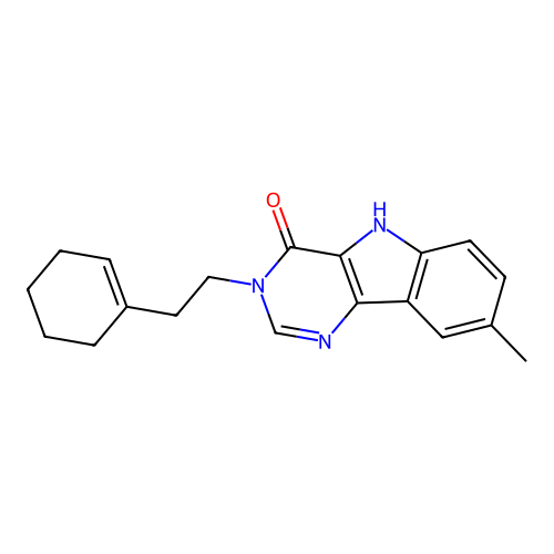 3-(2-Cyclohex-1-enyl-ethyl)-8-methyl-3,5-dihydro-pyrimido[5,4-b]indol-4-one structure